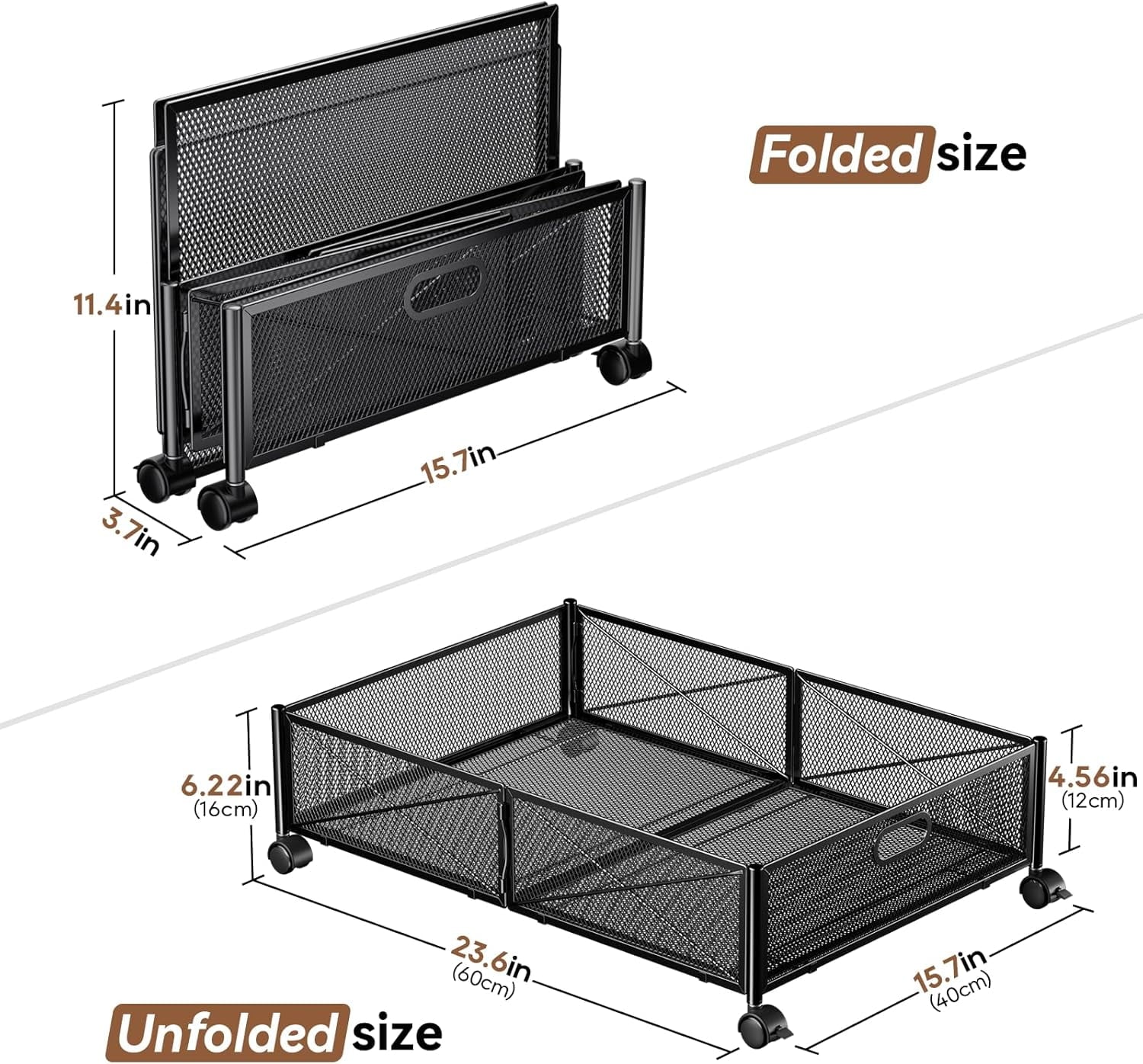 Under Bed Storage Containers with Wheels - Shoe Storage Organizer Drawer Tool-free Assembly Metal Underbed Storage for Bedroom Clothes Shoes Blankets - 2Pack – Multiroom Organization Format for Streamlined Everyday Routines