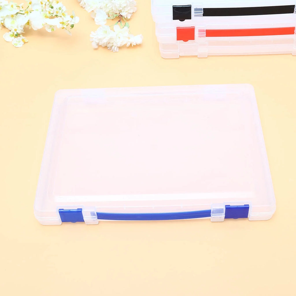 Transparent Storage Box Clear Plastic Document Paper Filling File Case Portable Ducoment Storage Holder with Blue Buckle – Everyday Household Format for Streamlined Everyday Routines