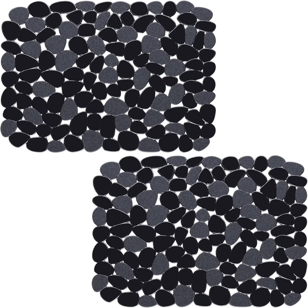 Bligli Pebble Sink Mat 2-Pack - PVC Kitchen Protector for Stainless Steel/Ceramic Dish Drying Mat for Dishes 15.7" x 11.8" Black – Durable Stainless Steel Construction for Streamlined Everyday Routines