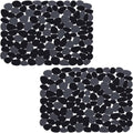 Bligli Pebble Sink Mat 2-Pack - PVC Kitchen Protector for Stainless Steel/Ceramic Dish Drying Mat for Dishes 15.7" x 11.8" Black – Durable Stainless Steel Construction for Streamlined Everyday Routines
