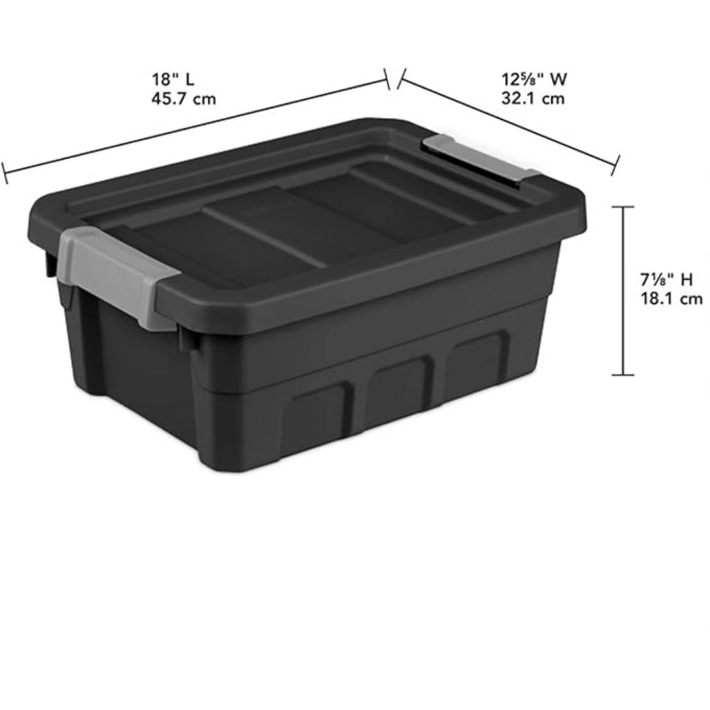 6-Pack Plastic Storage Bins with Lids Stackable Containers 4 Gallon Black – Stackable Organization for Streamlined Everyday Routines
