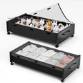 Wooden Under Bed Storage with Wheels Rolling Under the Bed Storage Bins with Removable Lid Metal Under Bed Drawers for Clothes and Shoes in Bedroom or Living Room(Black Wood-2pack) – Easy-Roll Mobility for Streamlined Everyday Routines