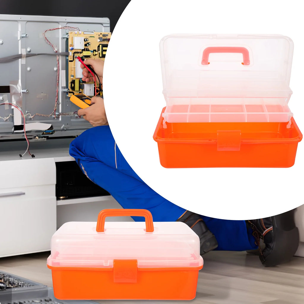 Wicker Three Layer Storage Box Household Tool Box Office 32X17CM Orange – Practical Home Organization for Streamlined Everyday Routines