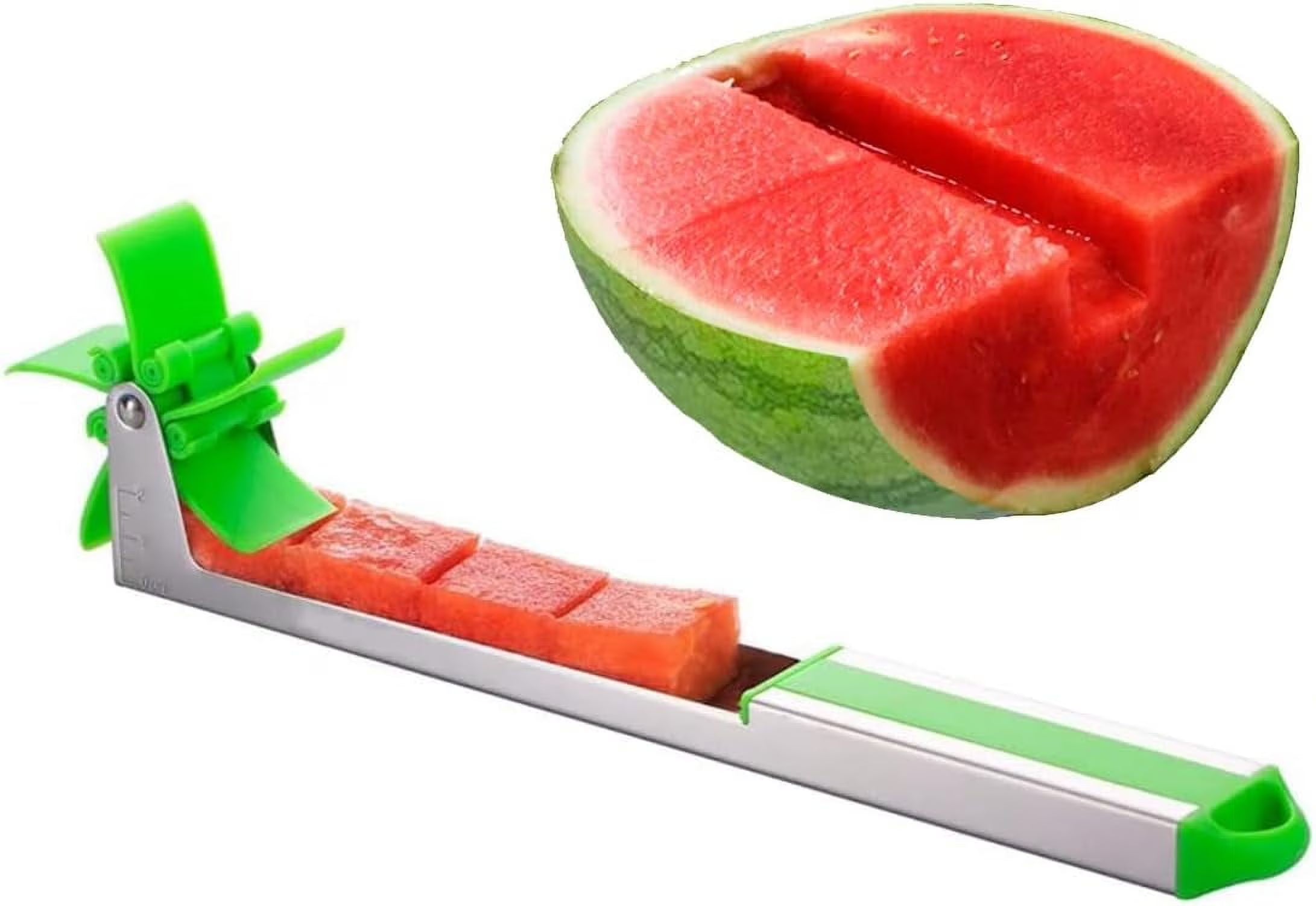 Watermelon Windmill Cutter Slicer Stainless Steel Shape Fruit Tools Quickly Cut Tool Kitchen Gadgets with Melon Scoop – Durable Stainless Steel Construction for Streamlined Everyday Routines