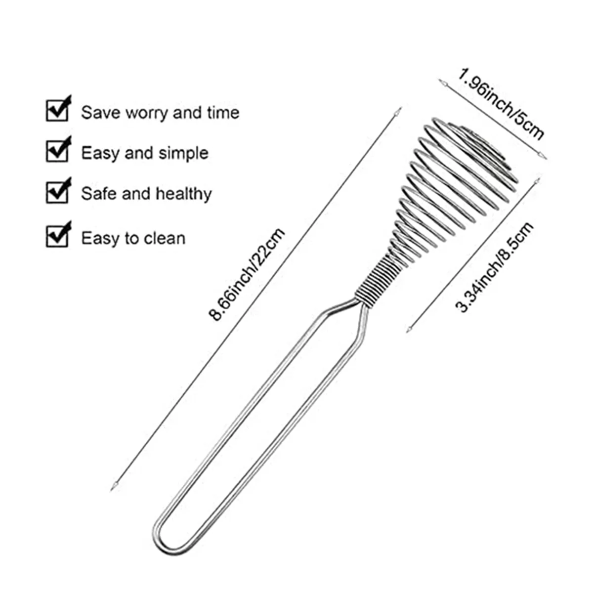 Stainless Steel Spring Coil Whisk Wire Whip-Cream Egg Beater -Cream Hand Mixer Kitchen Tool Accessories for Mixing – Durable Stainless Steel Construction for Streamlined Everyday Routines