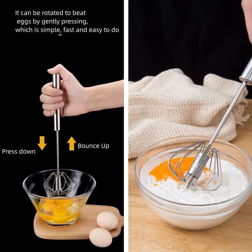 Egg Whisk,2 Pack Stainless Steel Home Kitchen Tool Hand Easy Whisk Egg Beater Manual Mixer Blender for Whisking Beating & Stirring. – Durable Stainless Steel Construction for Streamlined Everyday Routines