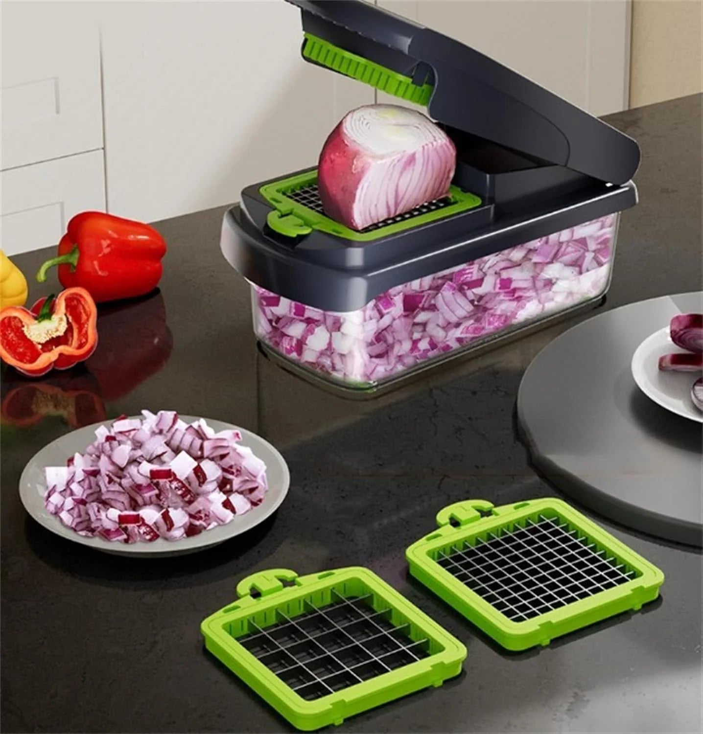 14Pcs Multi-Functional Vegetable Cutter & Slicer Trendgolden Food Chopper Stainless Steel Blades Kitchen Gadgets & Accessories (Pink) – Durable Stainless Steel Construction for Streamlined Everyday Routines