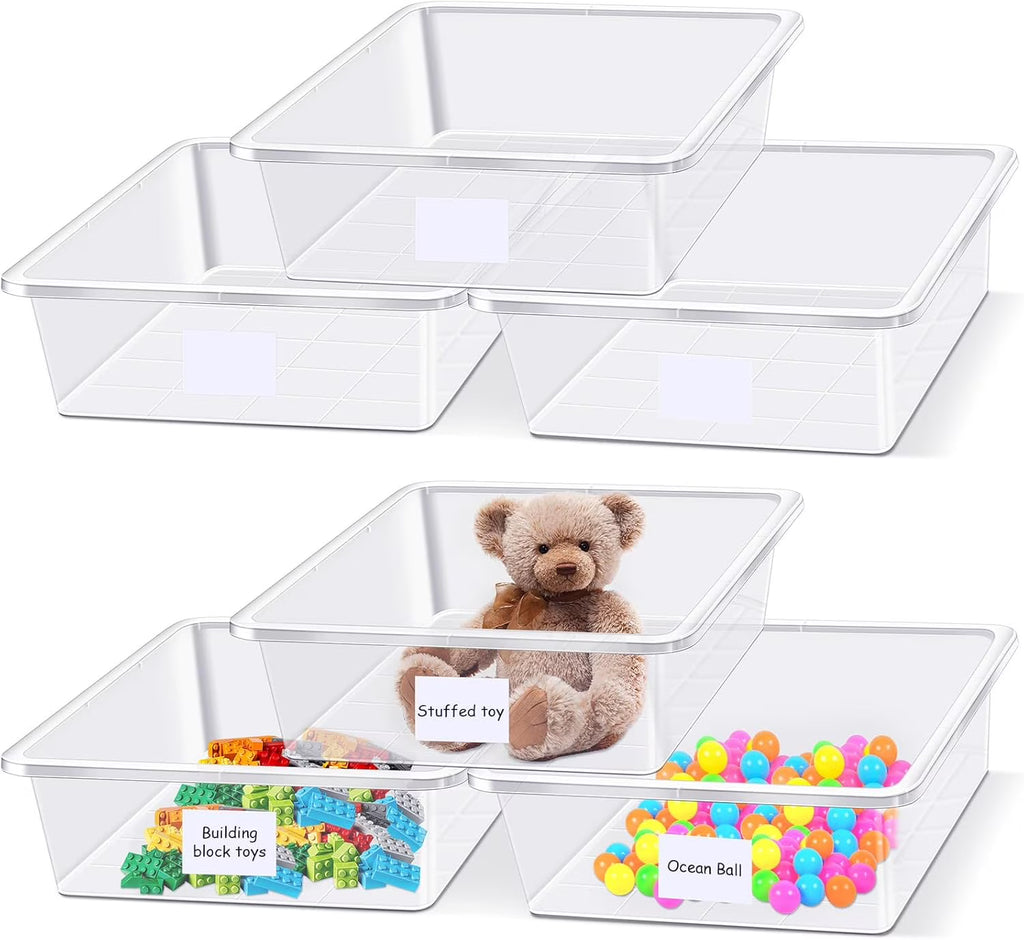 24 Pcs Plastic Cubby Storage Bins Classroom Cubby Organization with Self Adhesive Labels Bin Small Stackable Storage Containers Toy Book Box for School(14 x 10 x 3 Inch,Clear) – Everyday Household Format for Streamlined Everyday Routines