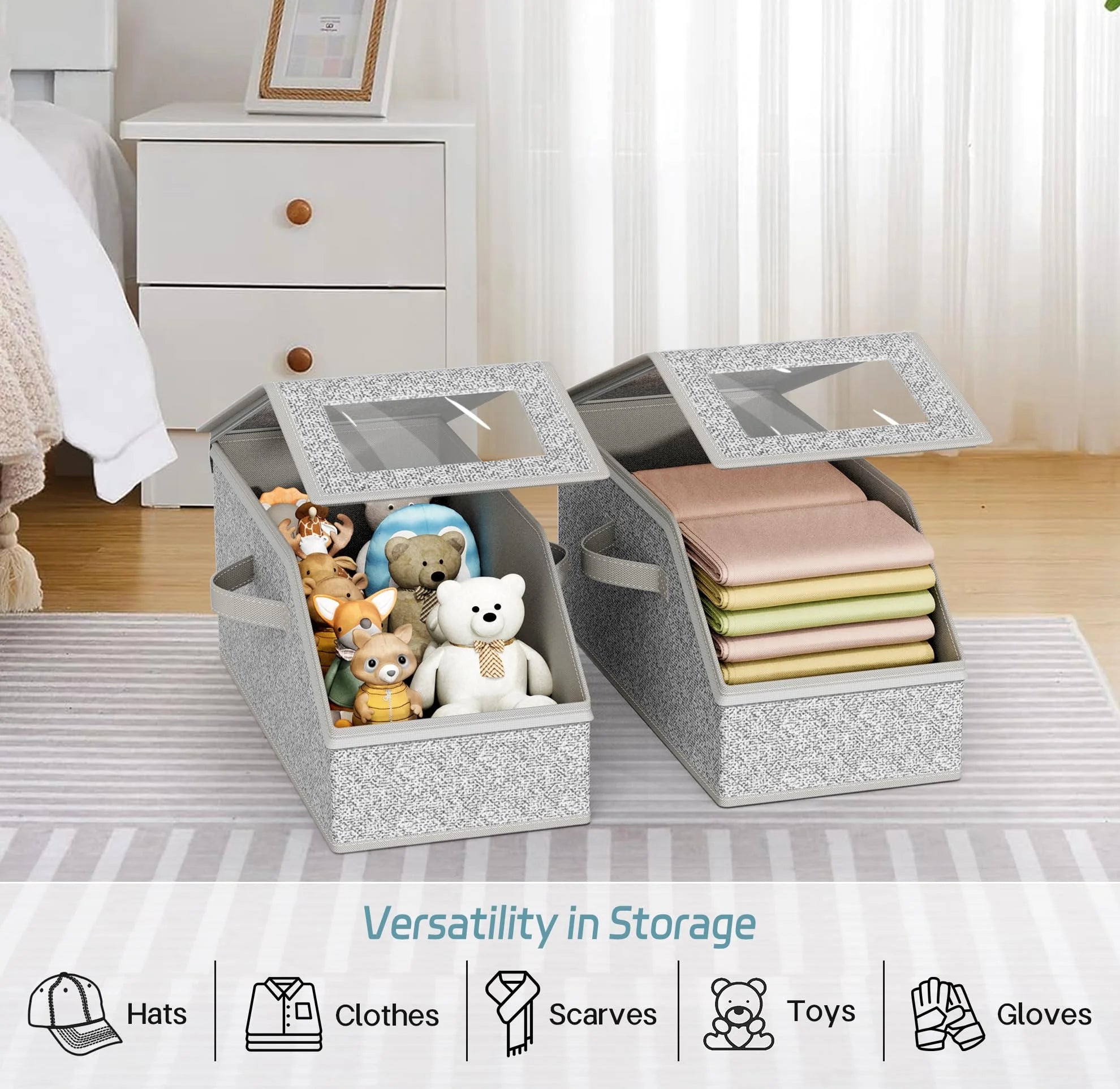 2 Pcs Stackable Hat Storage for Baseball Caps Holds up to 24 Caps Hat Organizer for Closet Sturdy Snapback Boxes for Men with Cardboard Grey – Stackable Organization for Streamlined Everyday Routines