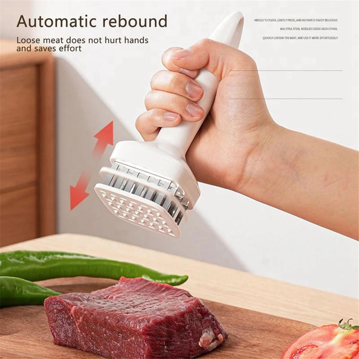 Meat Tenderizer Needle Stainless Steel Prongs Food Grade 5.5x5.5x17cm White – Durable Stainless Steel Construction for Streamlined Everyday Routines