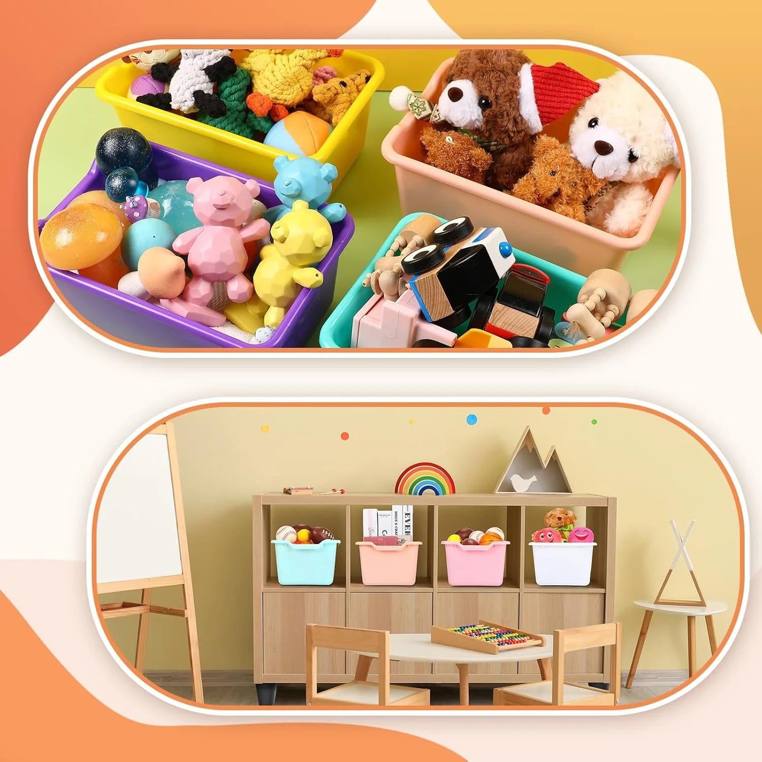 24 Pcs Plastic Cubby Bins Classroom Cubby Organization Book Bins for Classroom Bulk Toy Storage Baskets Stackable Assorted Colors Storage Containers for Home Office School Nursery Playroom – Stackable Organization for Streamlined Everyday Routines