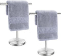T-Shape Bath Hand Towel Holder Stand Stainless Steel Free Standing Hand Towel Rack with Heavy Base for Bathroom Kitchen & Countertop Silver 2 Pack – Durable Stainless Steel Construction for Streamlined Everyday Routines