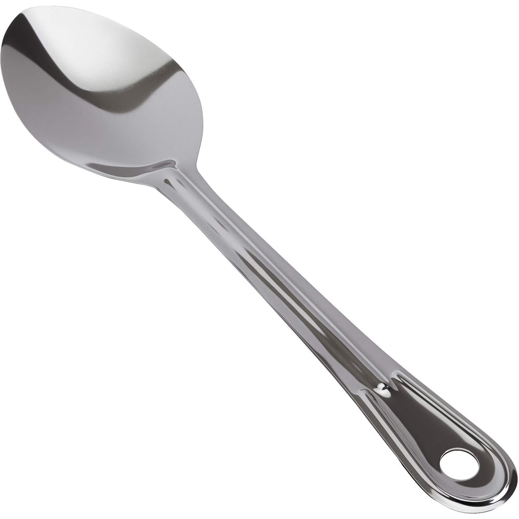 Super Strong 11 Inch Serving Spoon Ergonomic Stainless Steel Cooking Utensil Large Basting Spoon for Professional Restaurant Buffet Banquet Service and Home Chefs Silver – Durable Stainless Steel Construction for Streamlined Everyday Routines