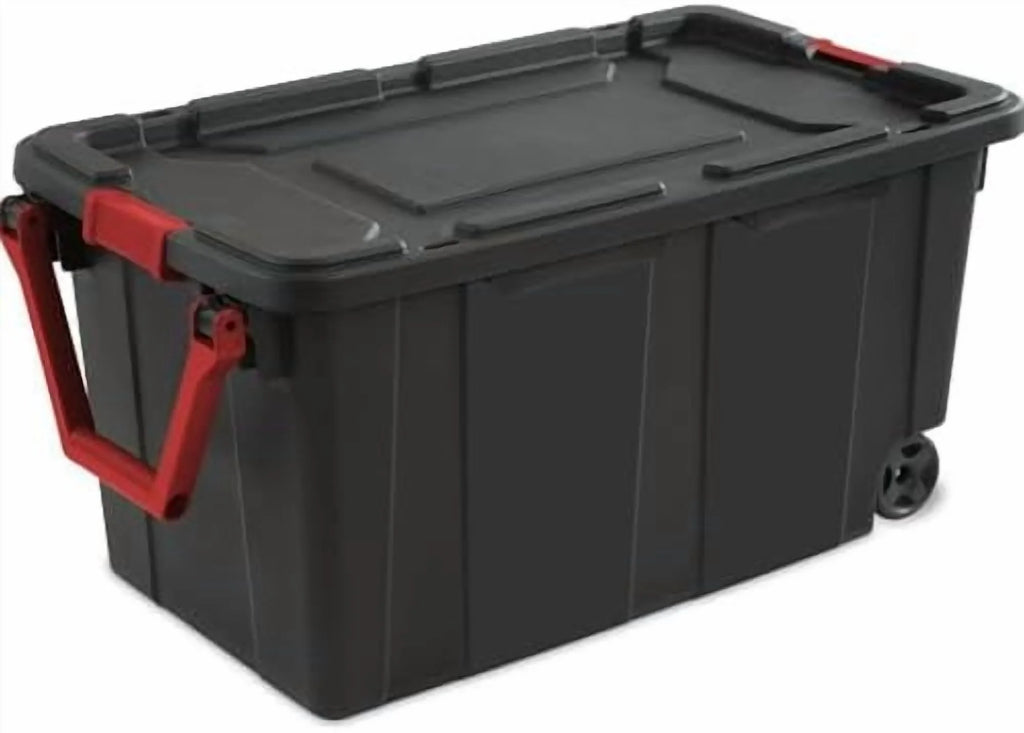 Black 40 Gallon Wheeled Plastic Storage Container with Handle 2 Pack$$Office – Convenient Carry Handles for Streamlined Everyday Routines