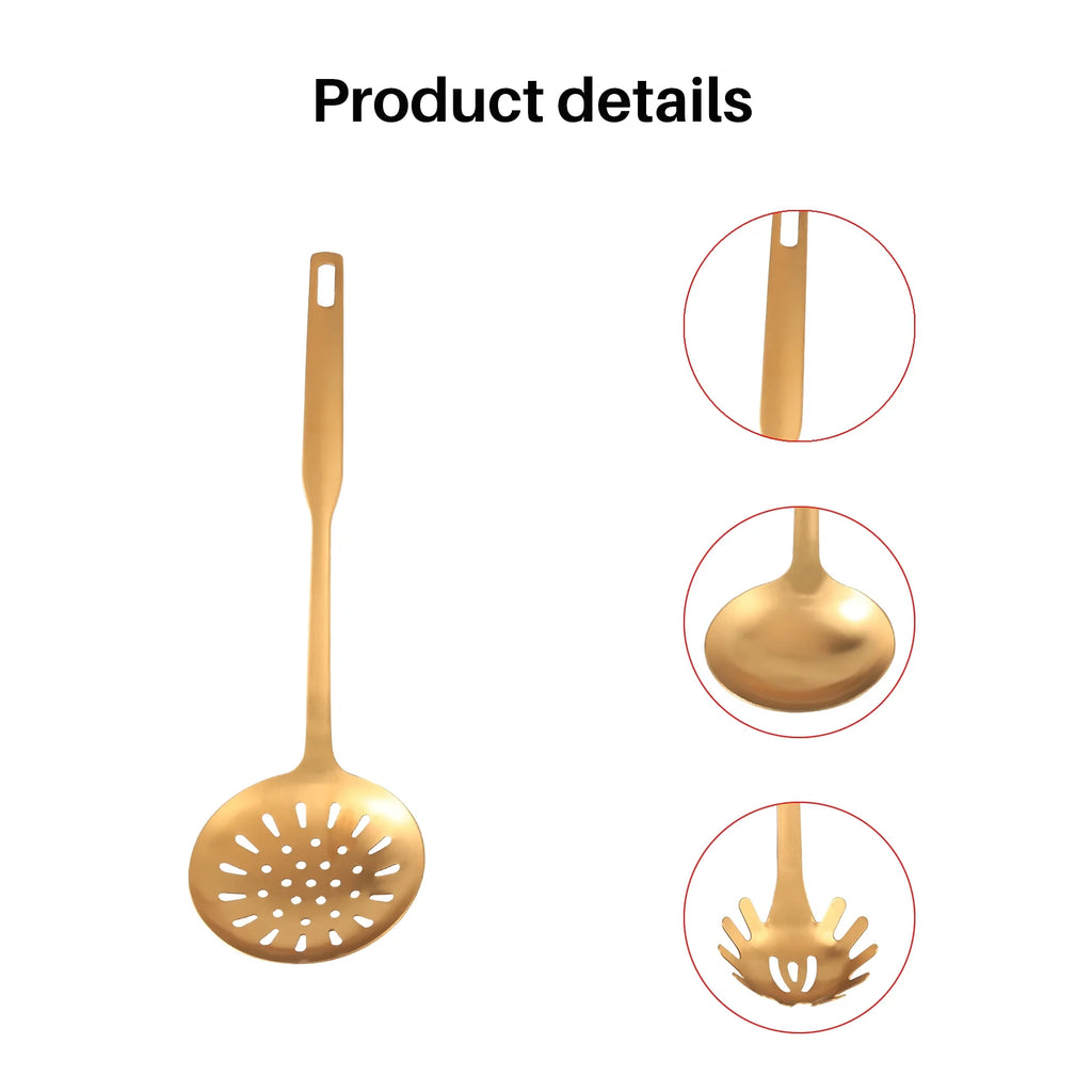 Stainless Steel Kitchen Utensils 5-Piece Cooking Trowel Set Tool Gold – Durable Stainless Steel Construction for Streamlined Everyday Routines