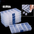 [Clear Jewelry Box] 6pcs Clear Jewelry Box | Plastic Bead Storage Craft Container Earrings Organizer – Clear-View Organization for Streamlined Everyday Routines