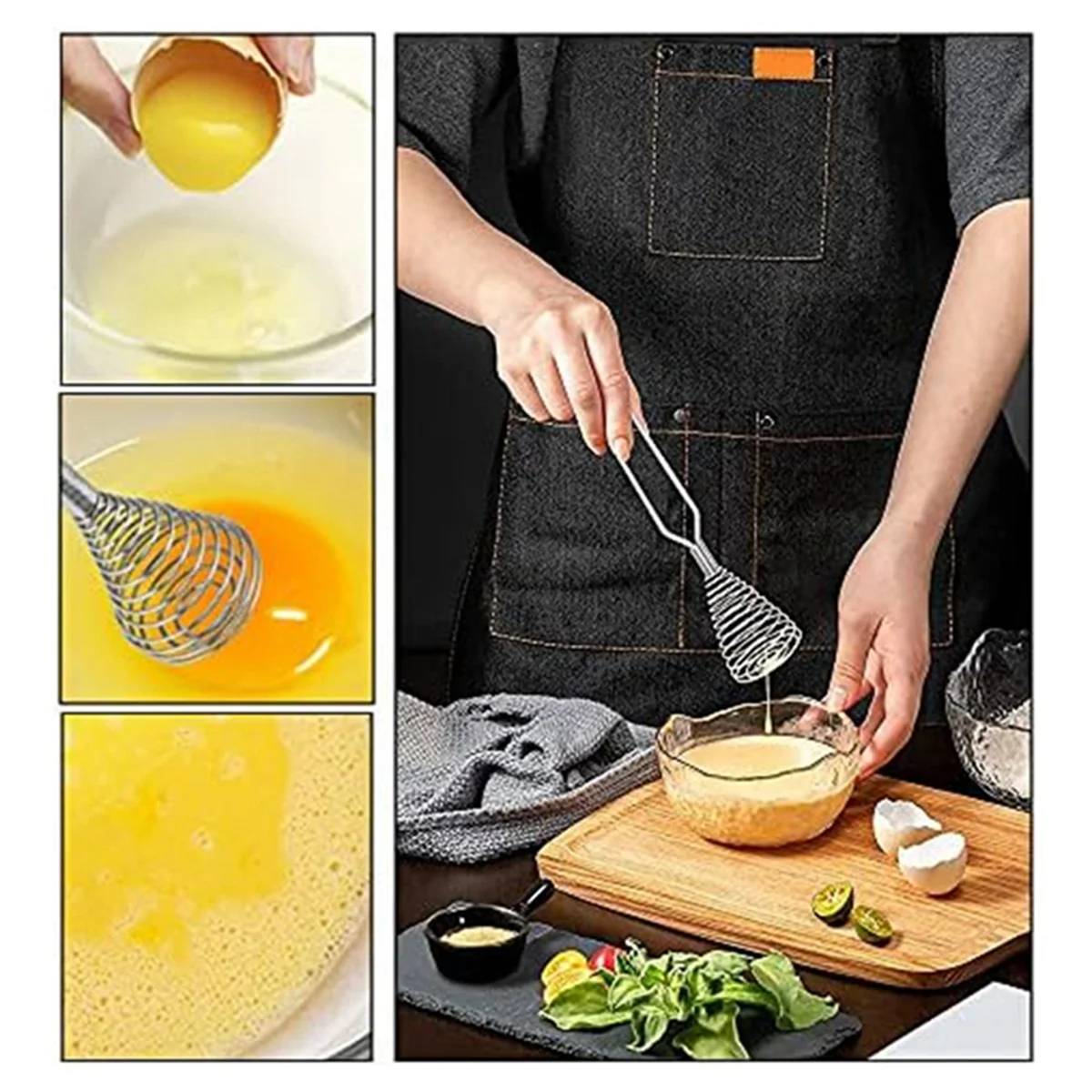 Stainless Steel Spring Coil Whisk Wire Whip-Cream Egg Beater -Cream Hand Mixer Kitchen Tool Accessories for Mixing – Durable Stainless Steel Construction for Streamlined Everyday Routines