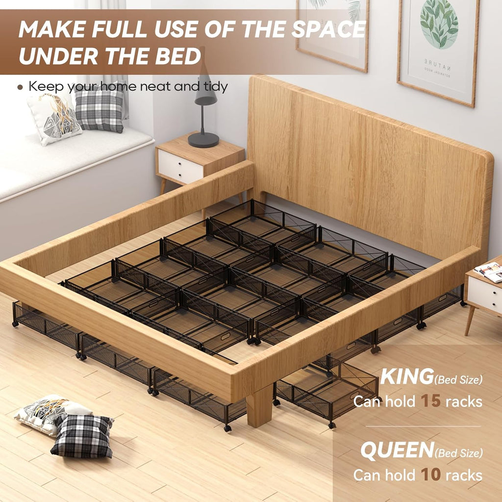 Under Bed Storage Containers with Wheels - Shoe Storage Organizer Drawer Tool-free Assembly Metal Underbed Storage for Bedroom Clothes Shoes Blankets - 2Pack – Everyday Household Format for Streamlined Everyday Routines