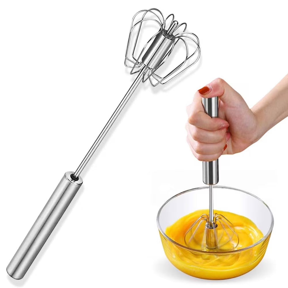 Egg Whisk,2 Pack Stainless Steel Home Kitchen Tool Hand Easy Whisk Egg Beater Manual Mixer Blender for Whisking Beating & Stirring. – Durable Stainless Steel Construction for Streamlined Everyday Routines