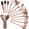 Copper Kitchen Utensils Set,13 Pieces Stainless Steel Cooking Utensils Set with – Durable Stainless Steel Construction for Streamlined Everyday Routines