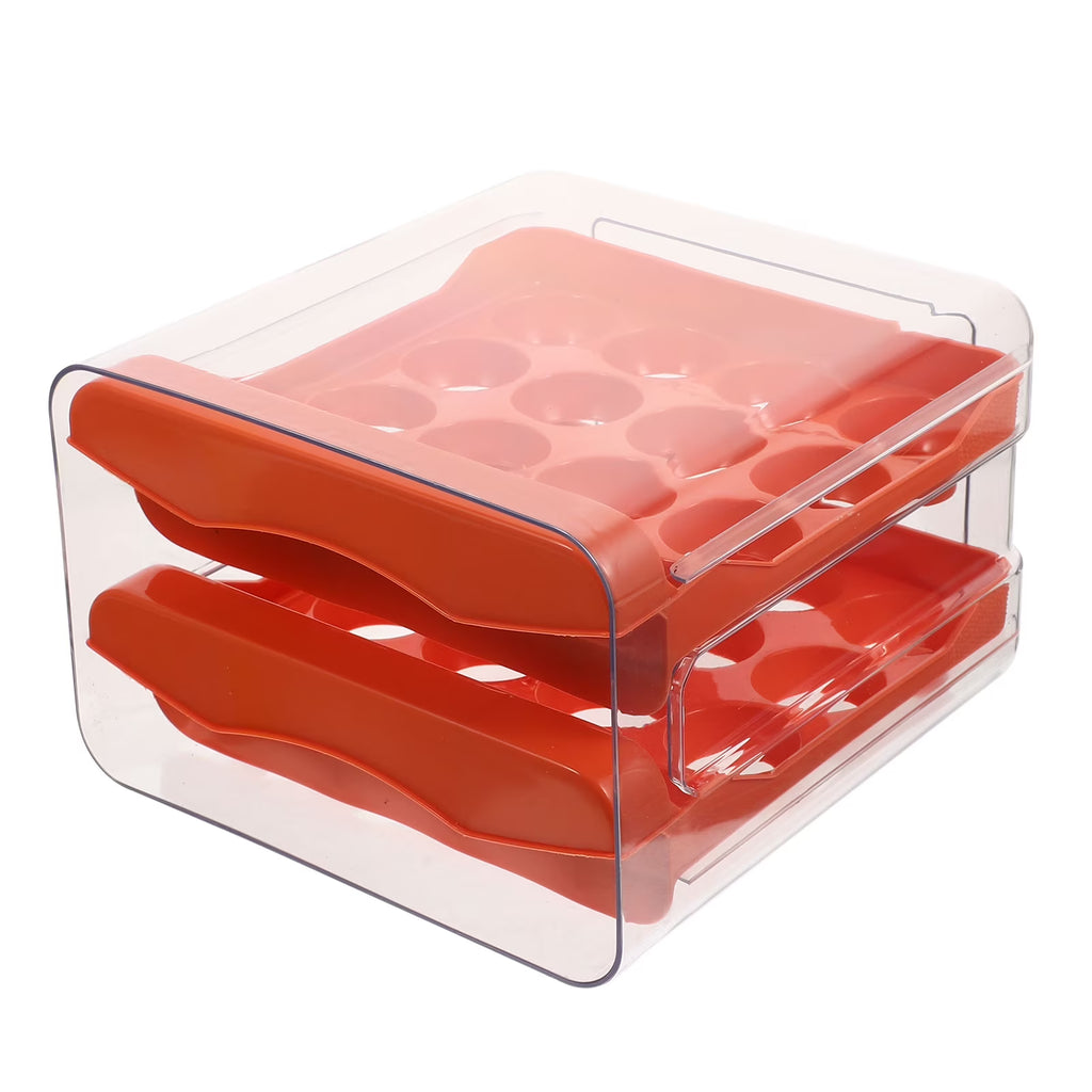 Holder Decor Egg Storage Box Egg Storage Shelf 21.5x22.5x14cm Orange – Practical Home Organization for Streamlined Everyday Routines