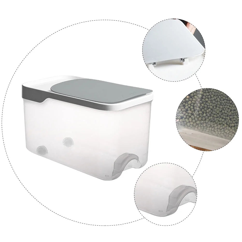 20 Catties Rice Storage Box Jar Cereal Container Dispenser Office Grey – Practical Home Organization for Streamlined Everyday Routines