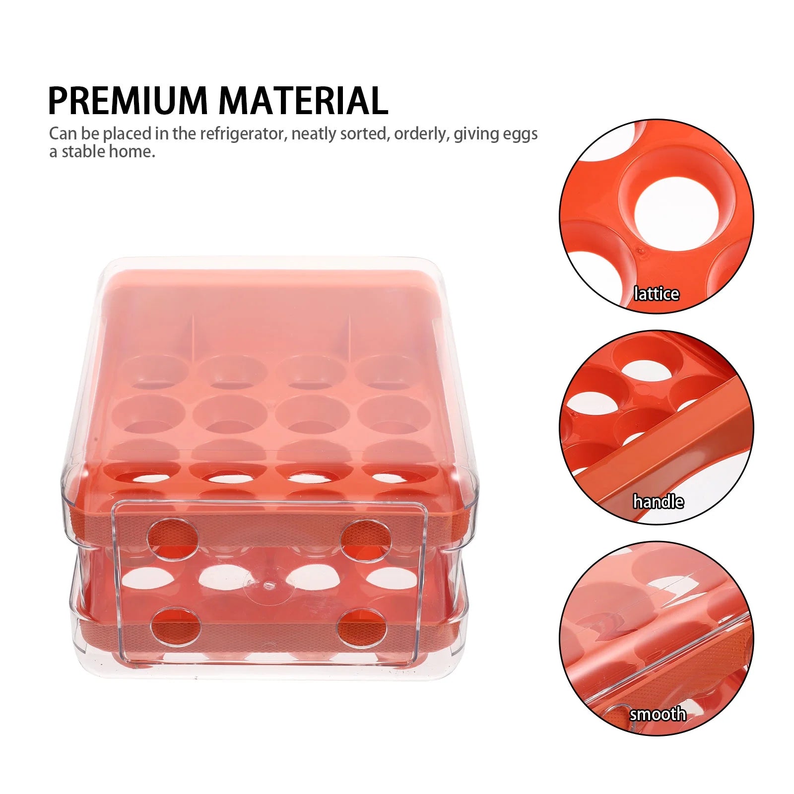 Holder Decor Egg Storage Box Egg Storage Shelf 21.5x22.5x14cm Orange – Practical Home Organization for Streamlined Everyday Routines