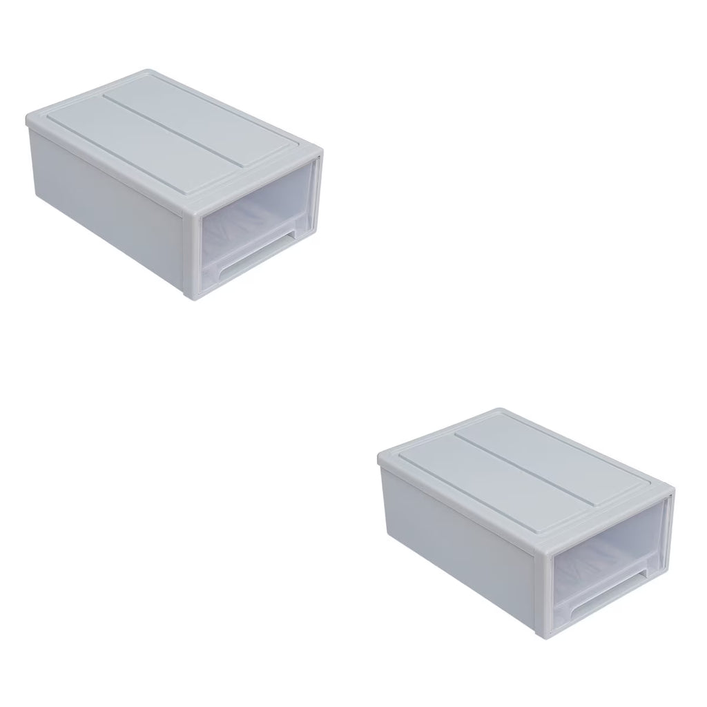 2pcs Drawer Clothes Storage Box- Out Drawer Container for Organizing Mens and Shoes Sandals Wedges Flats Heels and Accessories Blue – Practical Home Organization for Streamlined Everyday Routines