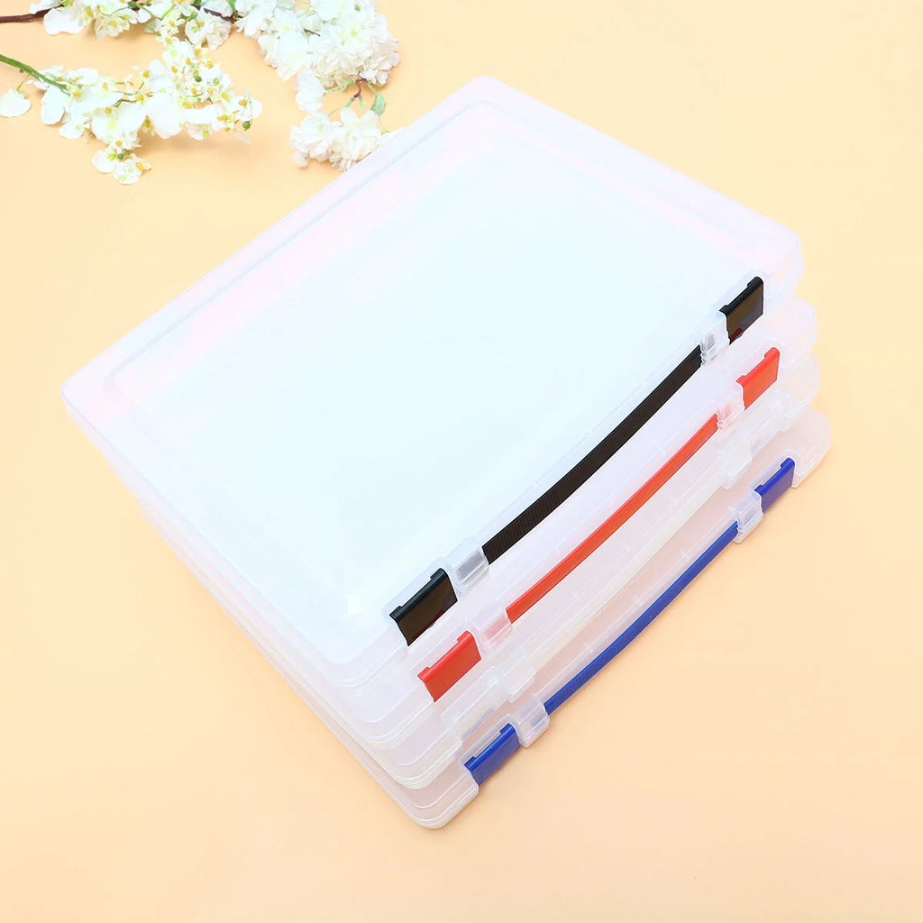 Transparent Storage Box Clear Plastic Document Paper Filling File Case Portable Ducoment Storage Holder with Blue Buckle – Everyday Household Format for Streamlined Everyday Routines