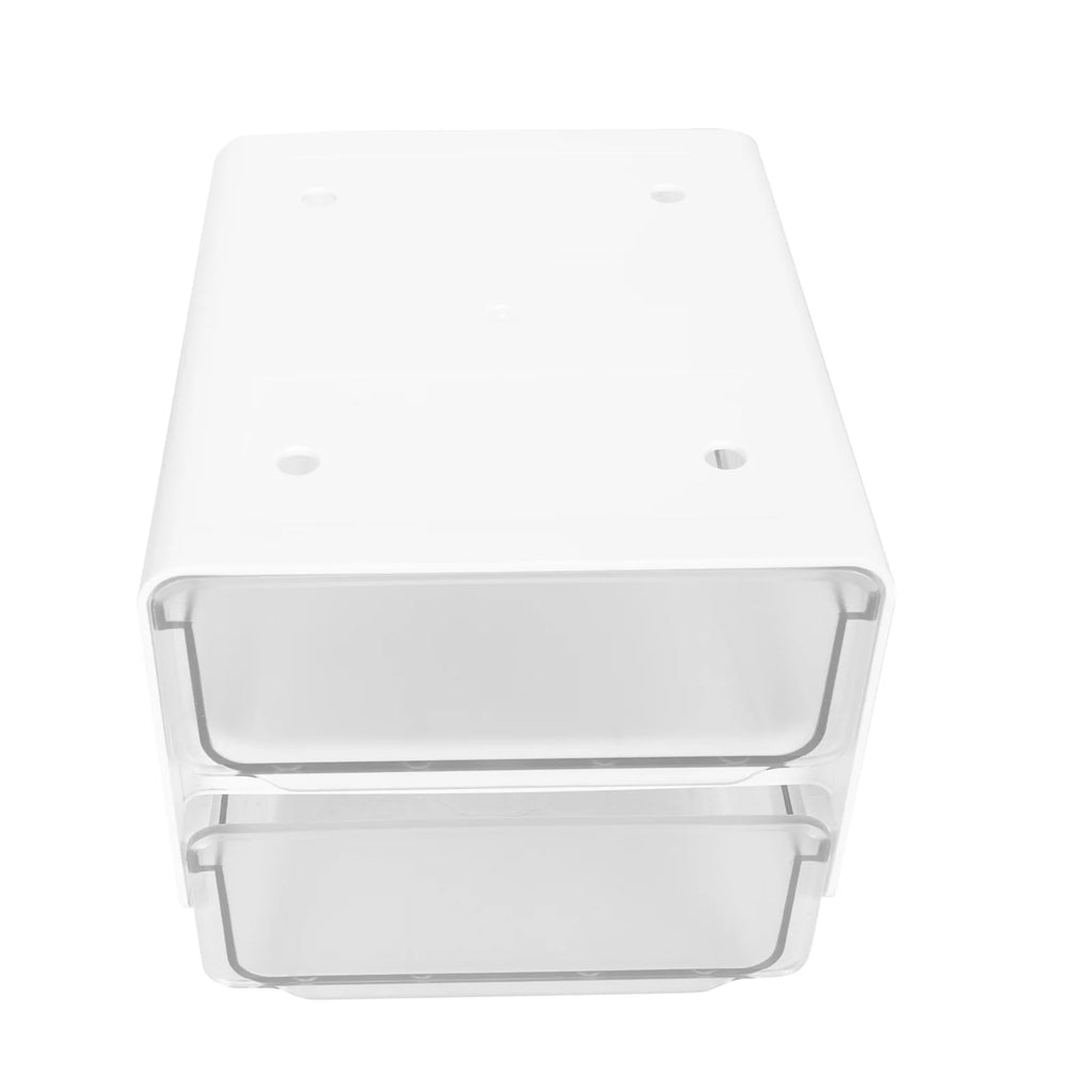 Double Storage Box Desktop Boxes Bins Table Shelf Office White – Multiroom Organization Format for Streamlined Everyday Routines