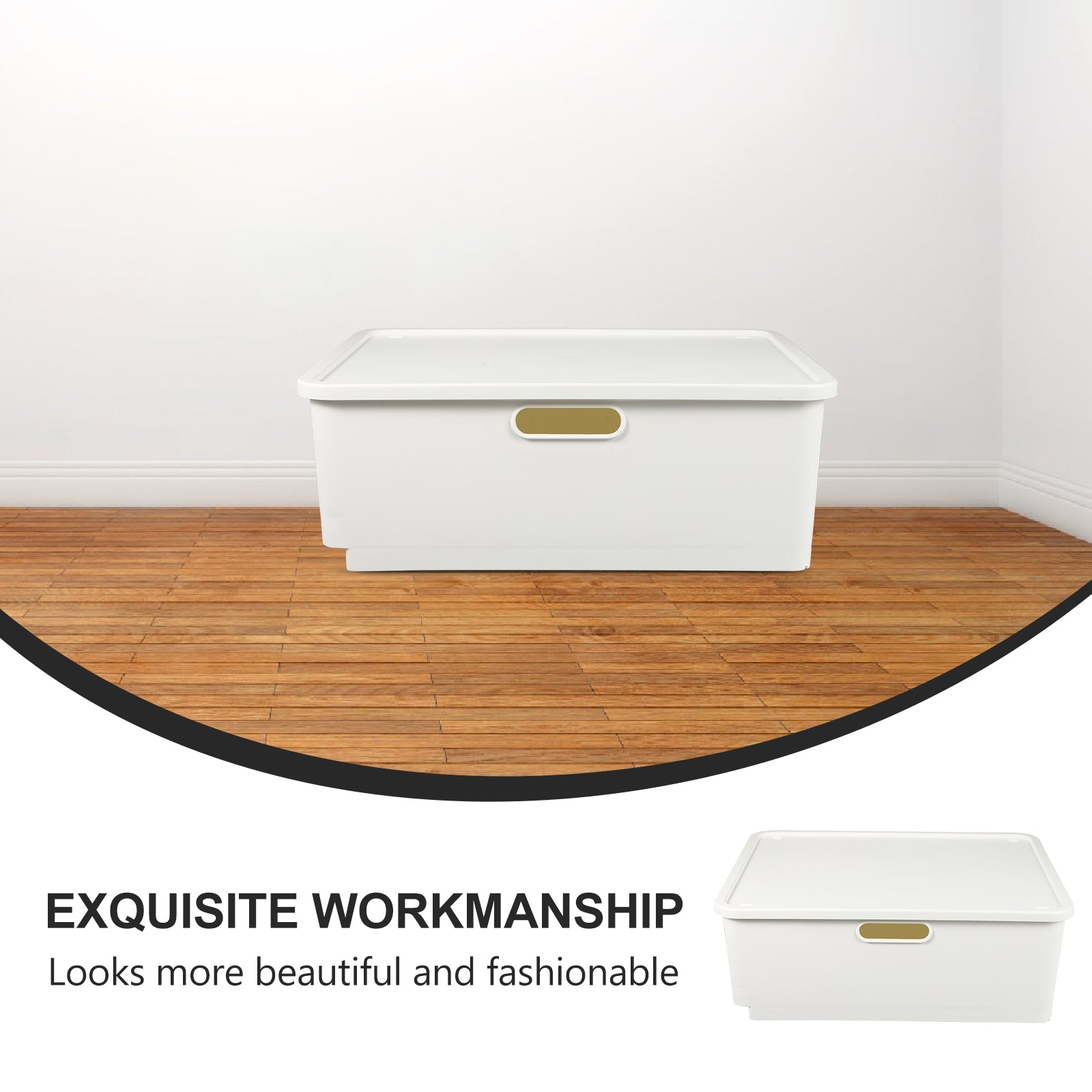 Japanese Storage Box Kitchen Shelves Basket Containers with Lids White – Multiroom Organization Format for Streamlined Everyday Routines