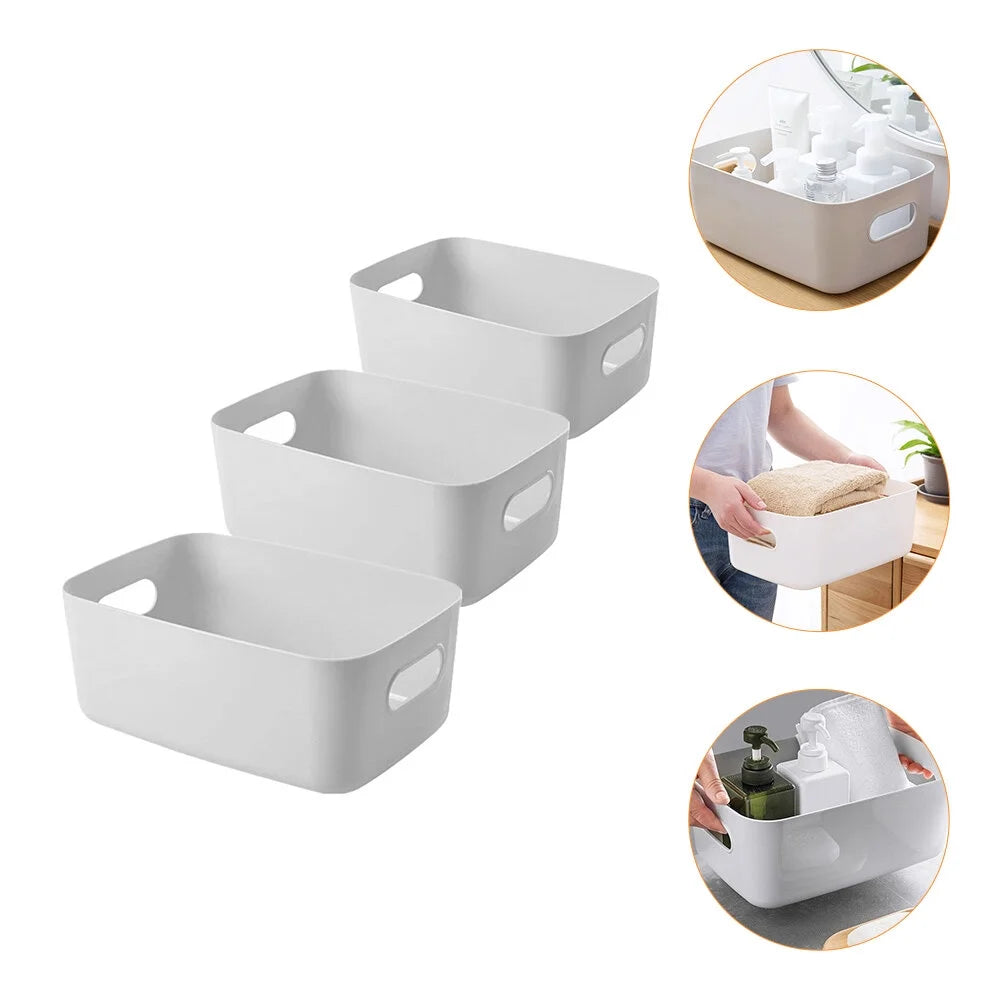 Basket Storage Box Three-Piece Set Medium Containers Boxes – Convenient Multi-Piece Set for Streamlined Everyday Routines