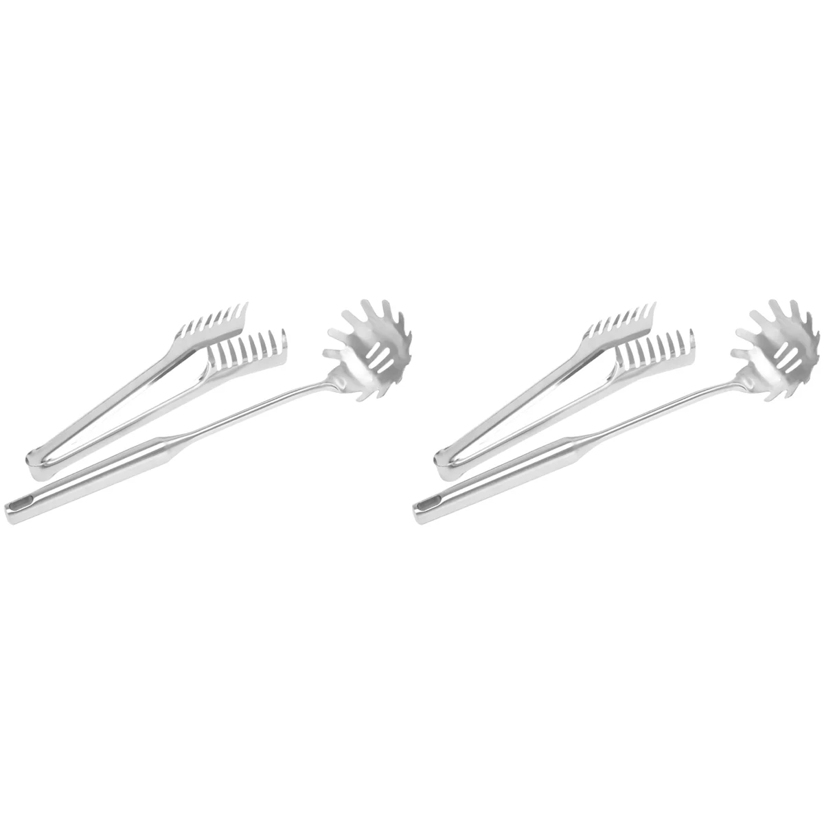 4 Pieces Stainless Steel Spaghetti Server Set Stainless Steel Spaghetti Pasta Tong Pasta Spoon Server Fork,2 x clip 2 x spoon,Silver – Durable Stainless Steel Construction for Streamlined Everyday Routines