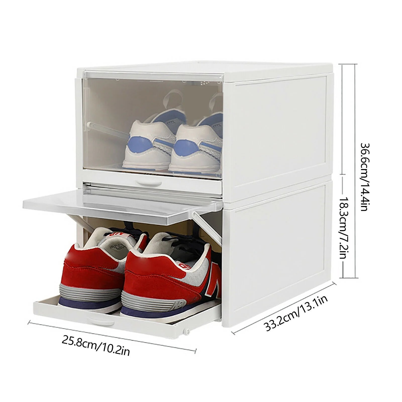 3pcs Foldable Shoe Box Push Drawer Type Storage Organizer Shoe Box Clear Cover Stackable Shoe Storage Box Gray Sneaker Case Stackable Container W/Drawer Push Pull Transparent Shoe Box – Foldable Space-Saving Design for Streamlined Everyday Routines
