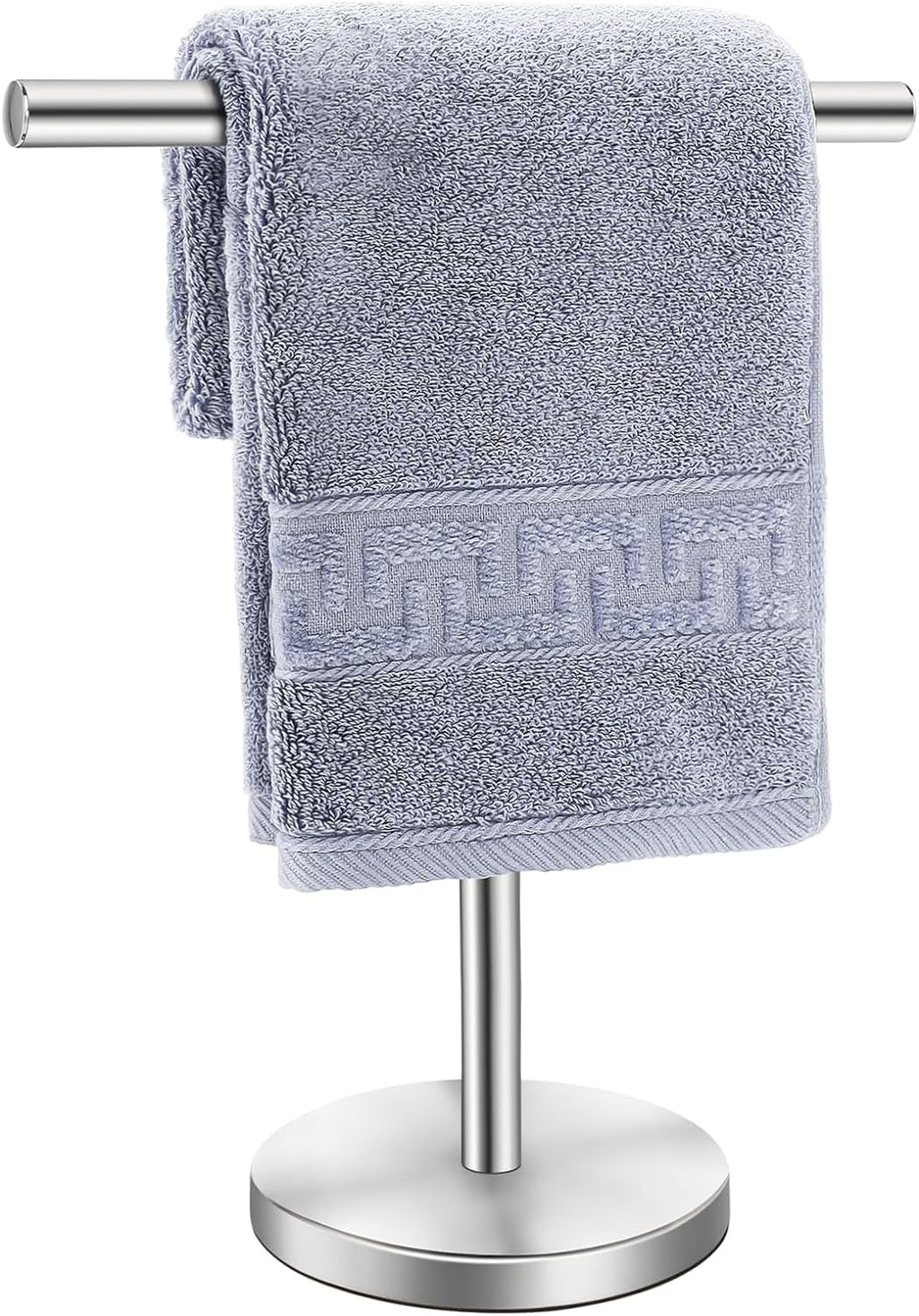 T-Shape Bath Hand Towel Holder Stand Stainless Steel Free Standing Hand Towel Rack with Heavy Base for Bathroom Kitchen & Countertop Silver 2 Pack – Durable Stainless Steel Construction for Streamlined Everyday Routines