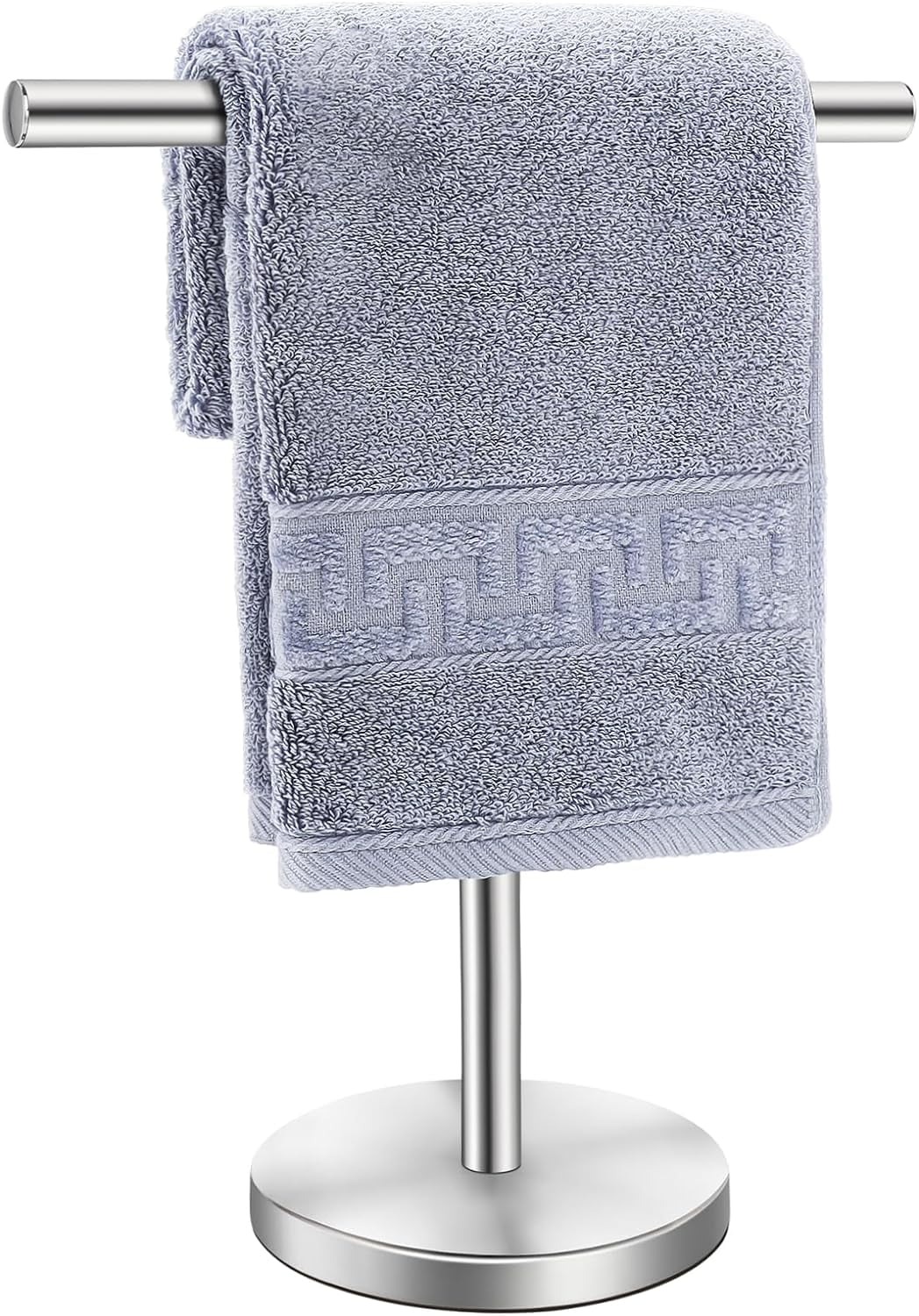 T-Shape Bath Hand Towel Holder Stand Stainless Steel Free Standing Hand Towel Rack with Heavy Base for Bathroom Kitchen & Countertop Silver 2 Pack – Durable Stainless Steel Construction for Streamlined Everyday Routines