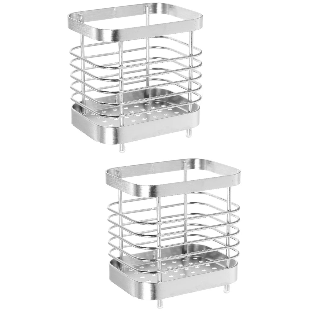 unbranded 2pcs Stainless Steel Cutlery Holder Kitchen Worktop Spoon Stand Space-saving Kitchen Utensil Holder – Durable Stainless Steel Construction for Streamlined Everyday Routines