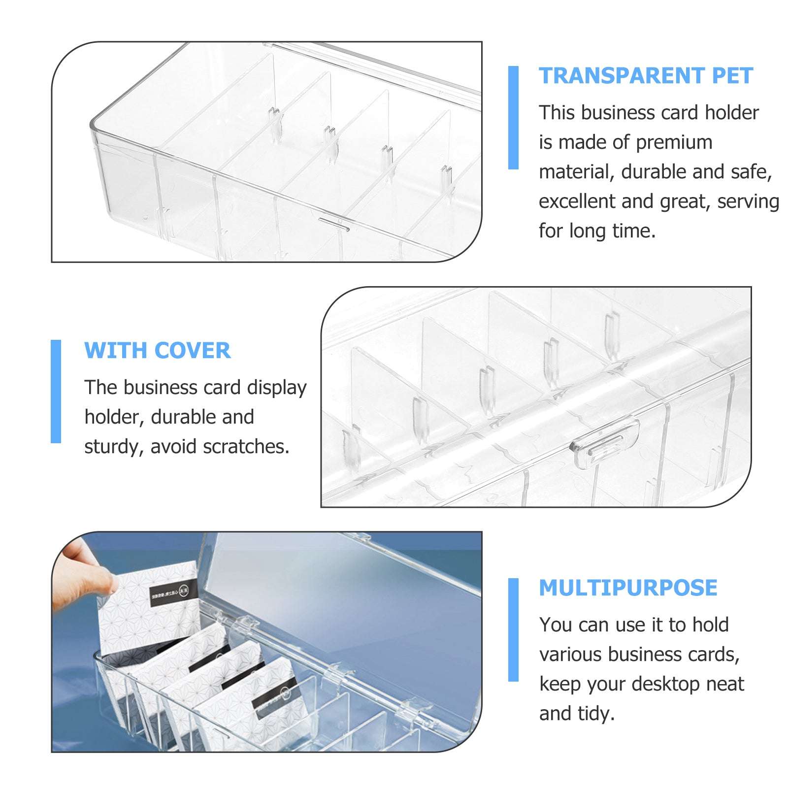 Card Game Business Cards Card Storage Box Travel 26X10X7.5CM Transparent – Clear-View Organization for Streamlined Everyday Routines