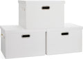 Large 17" 36 Quart Collapsible Stackable Storage Bins with Lids 3 Packs White Linen Fabric Closet Boxes with Lids Storage Cube Baskets Container Organizers for Bedroom Office(17 x12 x11) – Everyday Household Format for Streamlined Everyday Routines