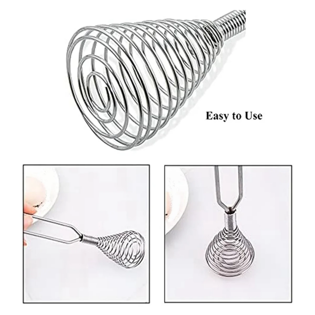 Stainless Steel Spring Coil Whisk Wire Whip-Cream Egg Beater -Cream Hand Mixer Kitchen Tool Accessories for Mixing – Durable Stainless Steel Construction for Streamlined Everyday Routines