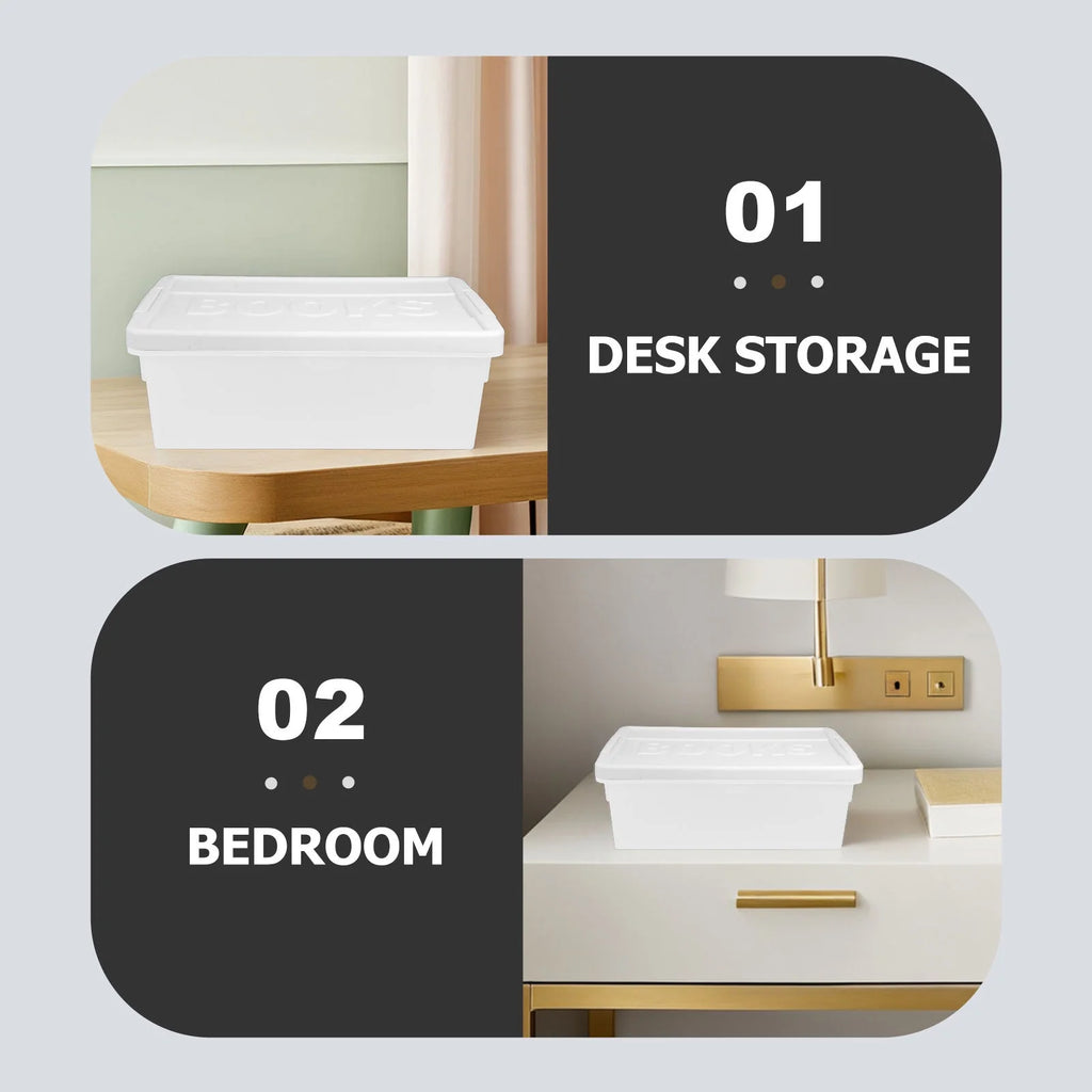 Book Storage Box Office Travel 39.50X20.50X14.00CM White – Practical Home Organization for Streamlined Everyday Routines