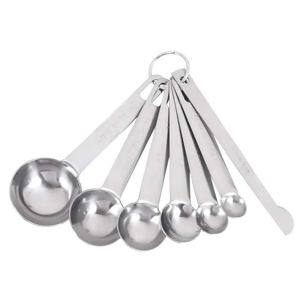 Stainless Steel Measuring Spoons Cups Set Small Tablespoon Teaspoons Set 6 with Bonus C4662 – Durable Stainless Steel Construction for Streamlined Everyday Routines