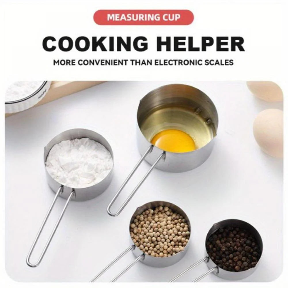 Stainless Steel Measuring Spoons and Measuring Cups Kitchen Tools for Drying and Liquid Ingredients Cooking and Baking Categories Measuring Spoons Measuring Cups Scale Bowls – Durable Stainless Steel Construction for Streamlined Everyday Routines