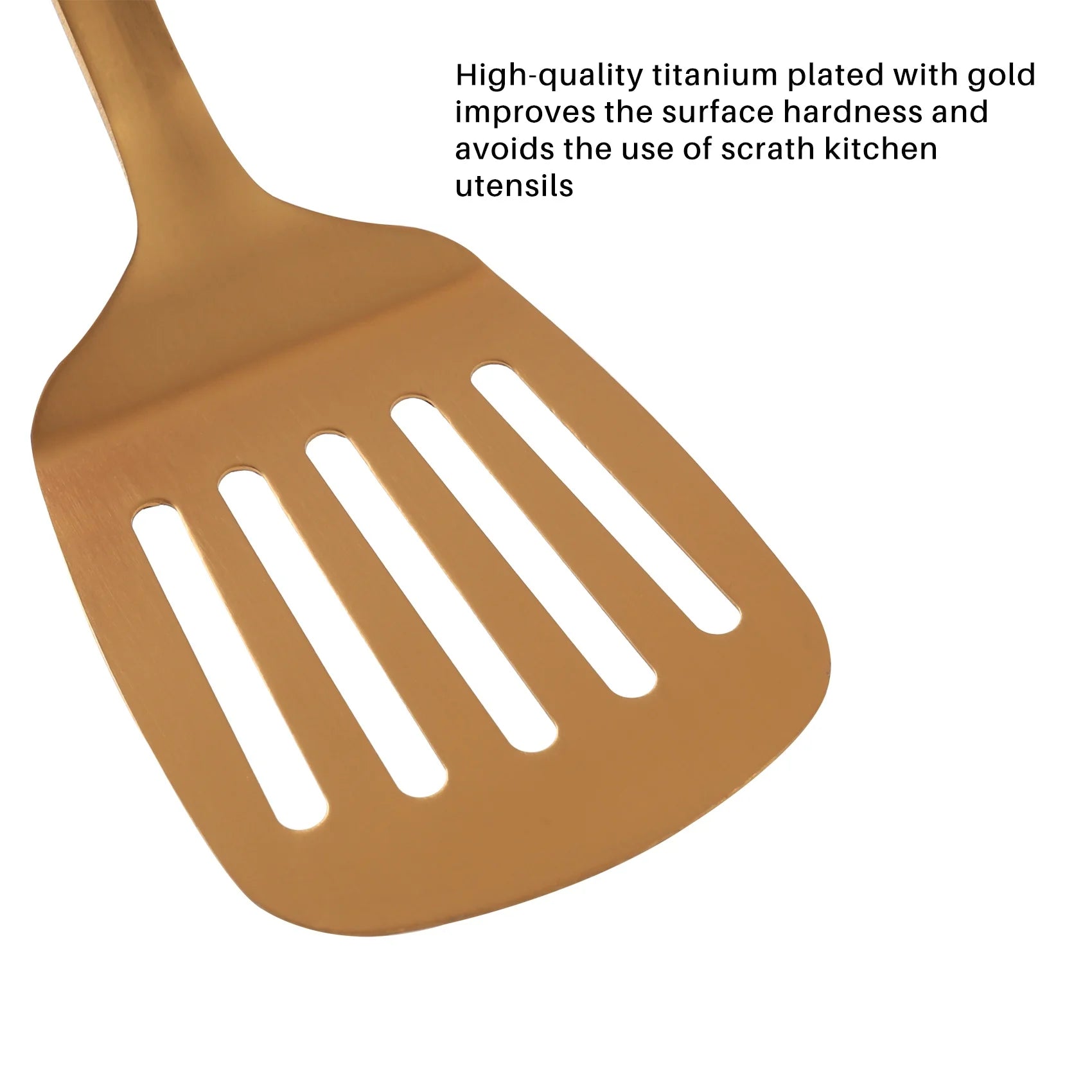 Stainless Steel Kitchen Utensils 5-Piece Cooking Trowel Set Tool Gold – Durable Stainless Steel Construction for Streamlined Everyday Routines