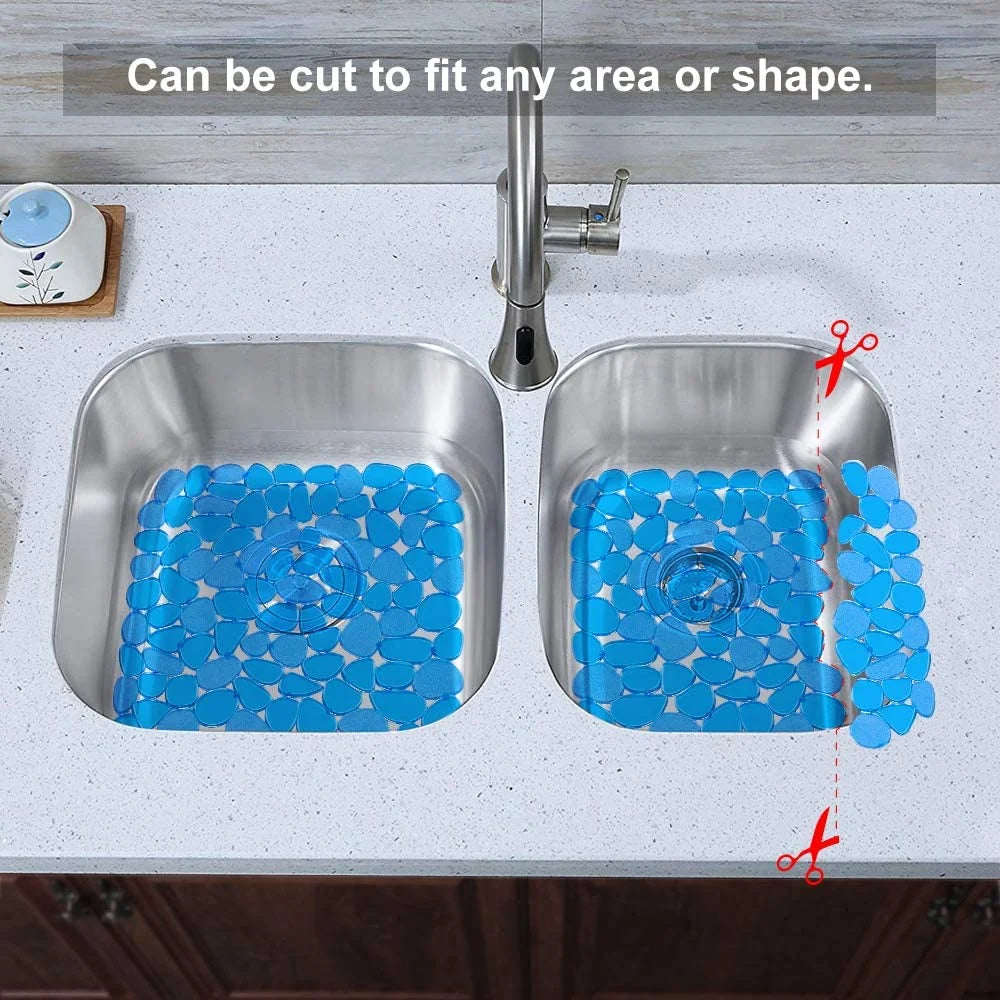 Bligli Pebble Sink Mat 2-Pack - PVC Kitchen Protector for Stainless Steel/Ceramic Dish Drying Mat for Dishes 15.7" x 11.8" Blue – Durable Stainless Steel Construction for Streamlined Everyday Routines