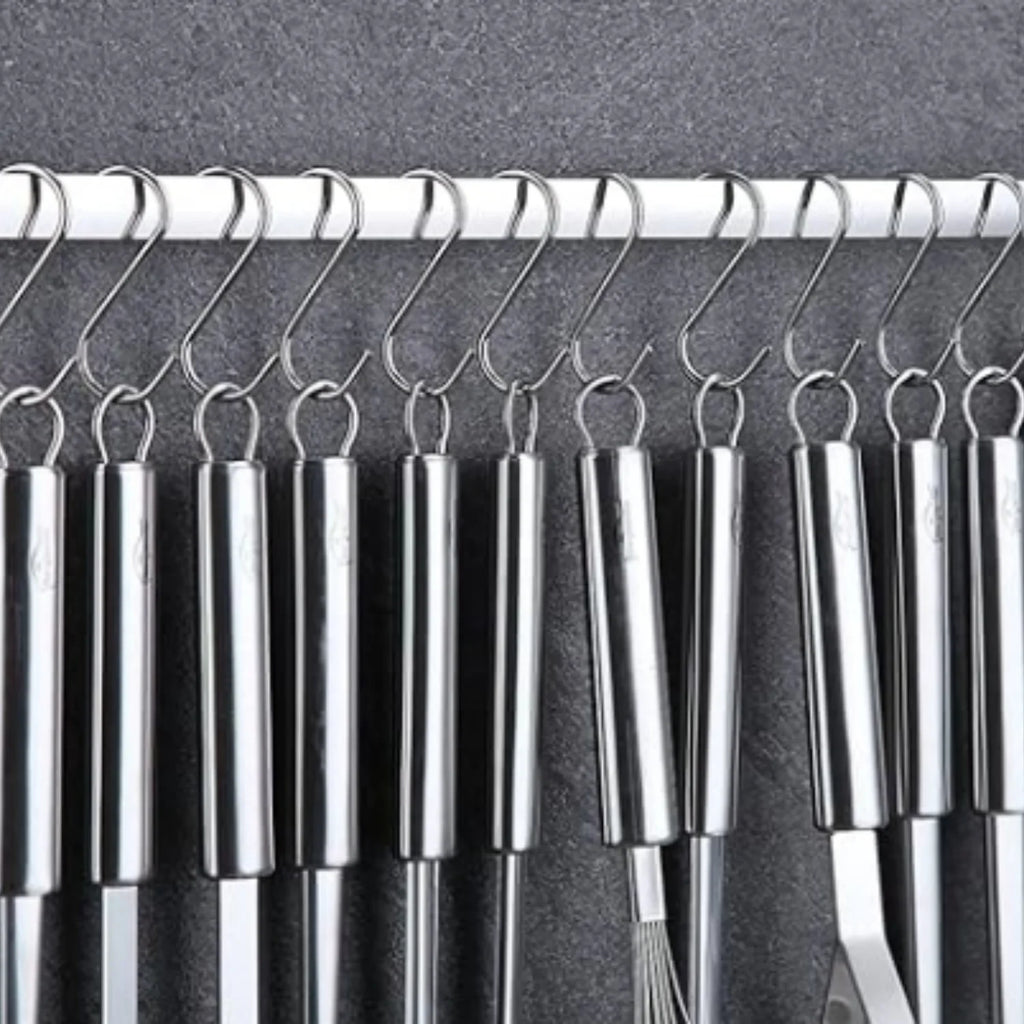 Kitchen Utensils Set 38 Pieces Stainless Steel Cooking Utensils Set Kitchen Gadgets Cookware Kitchen Tool Set with Utensil Holder Rack And Hooks For Hanging Dishwasher Suitable – Space-Saving Hanging Design for Streamlined Everyday Routines