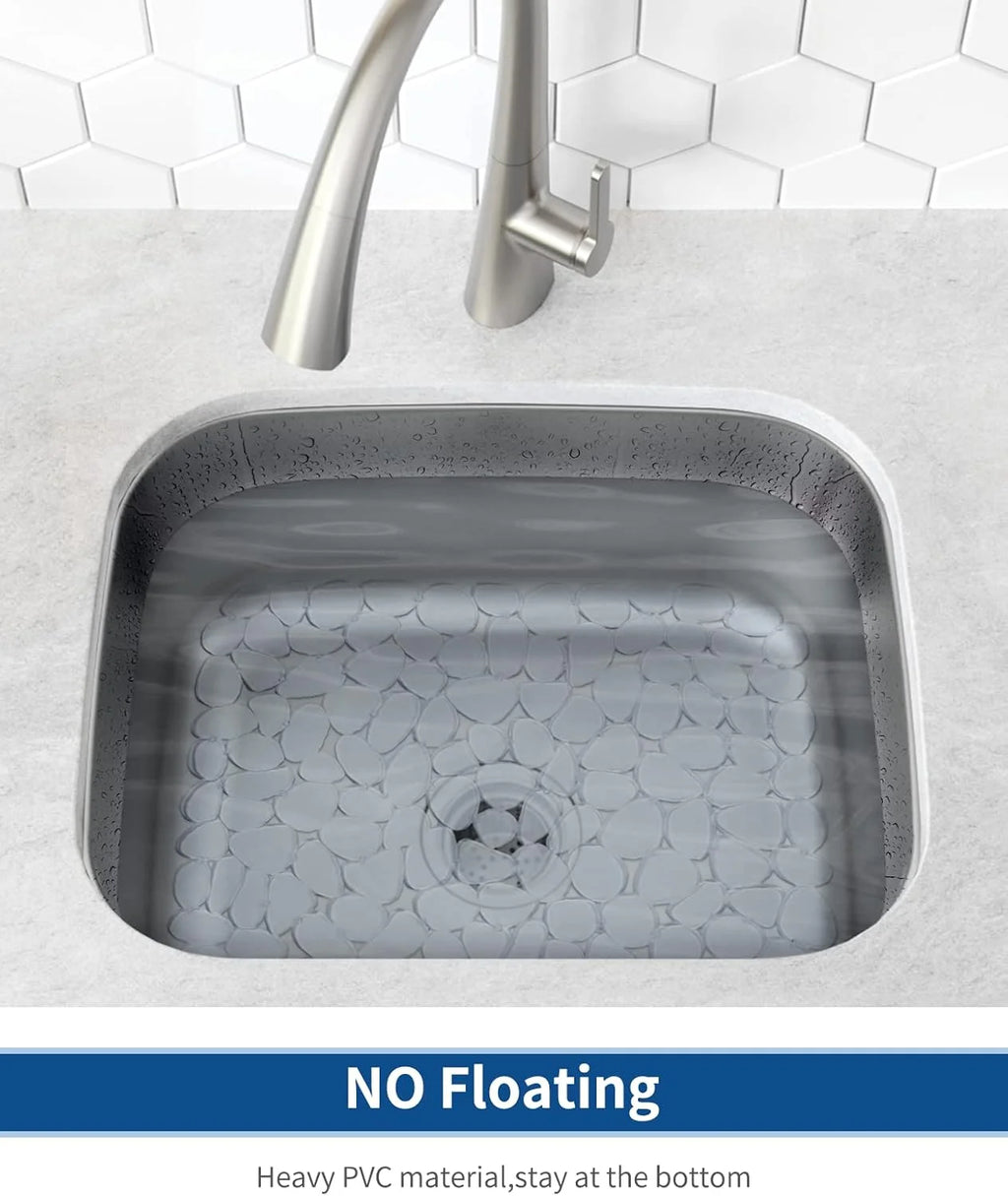 Bligli Pebble Sink Mat 2-Pack - PVC Kitchen Protector for Stainless Steel/Ceramic Dish Drying Mat for Dishes 15.7" x 11.8" Clear – Clear-View Organization for Streamlined Everyday Routines