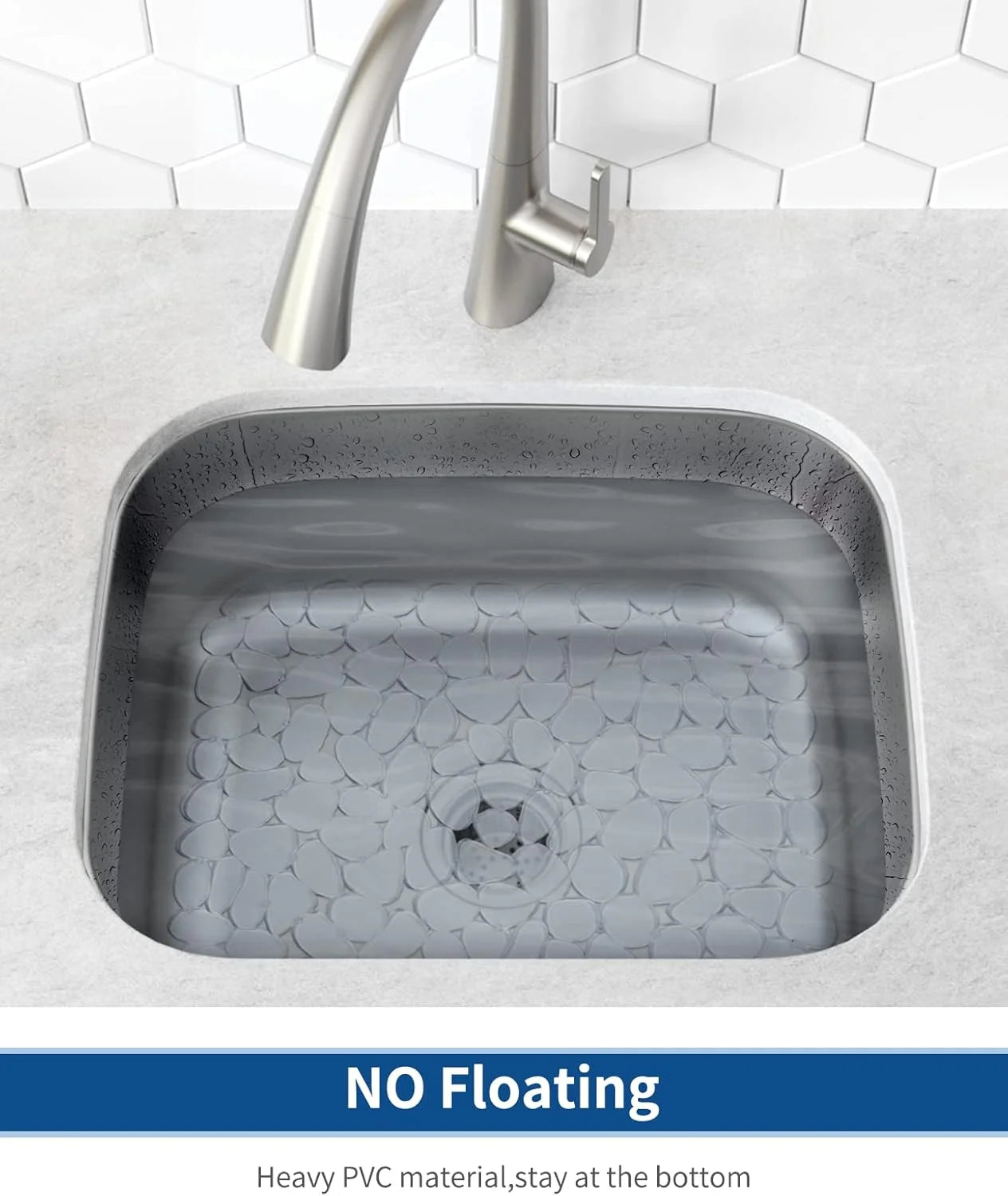 Bligli Pebble Sink Mat 2-Pack - PVC Kitchen Protector for Stainless Steel/Ceramic Dish Drying Mat for Dishes 15.7" x 11.8" Clear – Clear-View Organization for Streamlined Everyday Routines