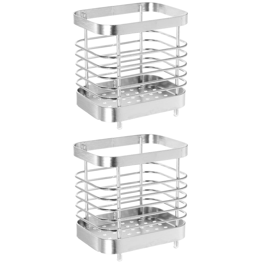 unbranded 2pcs Stainless Steel Cutlery Holder Kitchen Worktop Spoon Stand Space-saving Kitchen Utensil Holder – Durable Stainless Steel Construction for Streamlined Everyday Routines