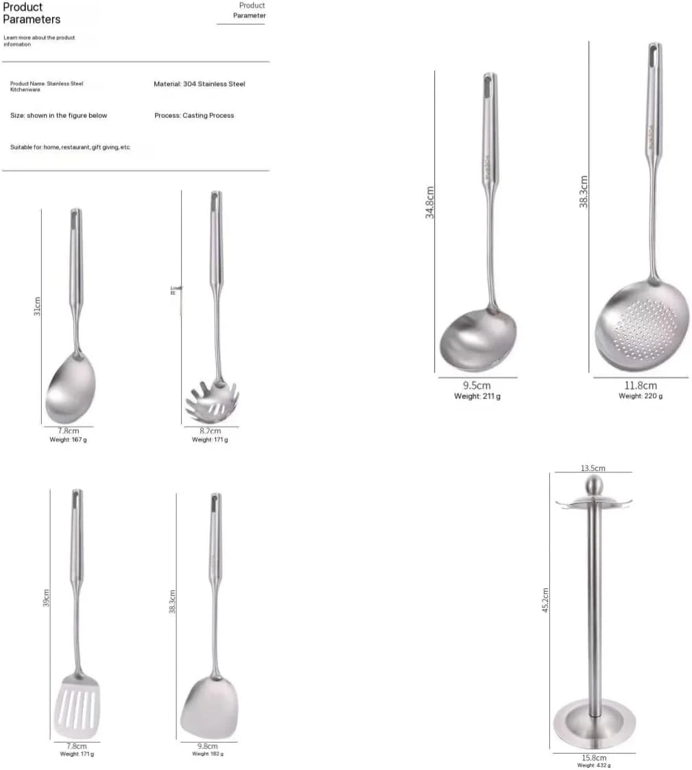 Well-crafted 7-Piece Gold Kitchen Utensil Set with Stand Stainless Steel Cooking Tools- Dishwasher Suitable Ladle Spoon Spatula Pasta Fork Luxury Brass Kitchen Accessories for Home – Durable Stainless Steel Construction for Streamlined Everyday Routines